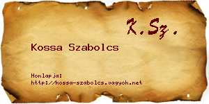 Kossa Szabolcs névjegykártya