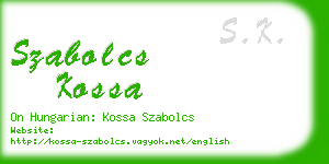 szabolcs kossa business card